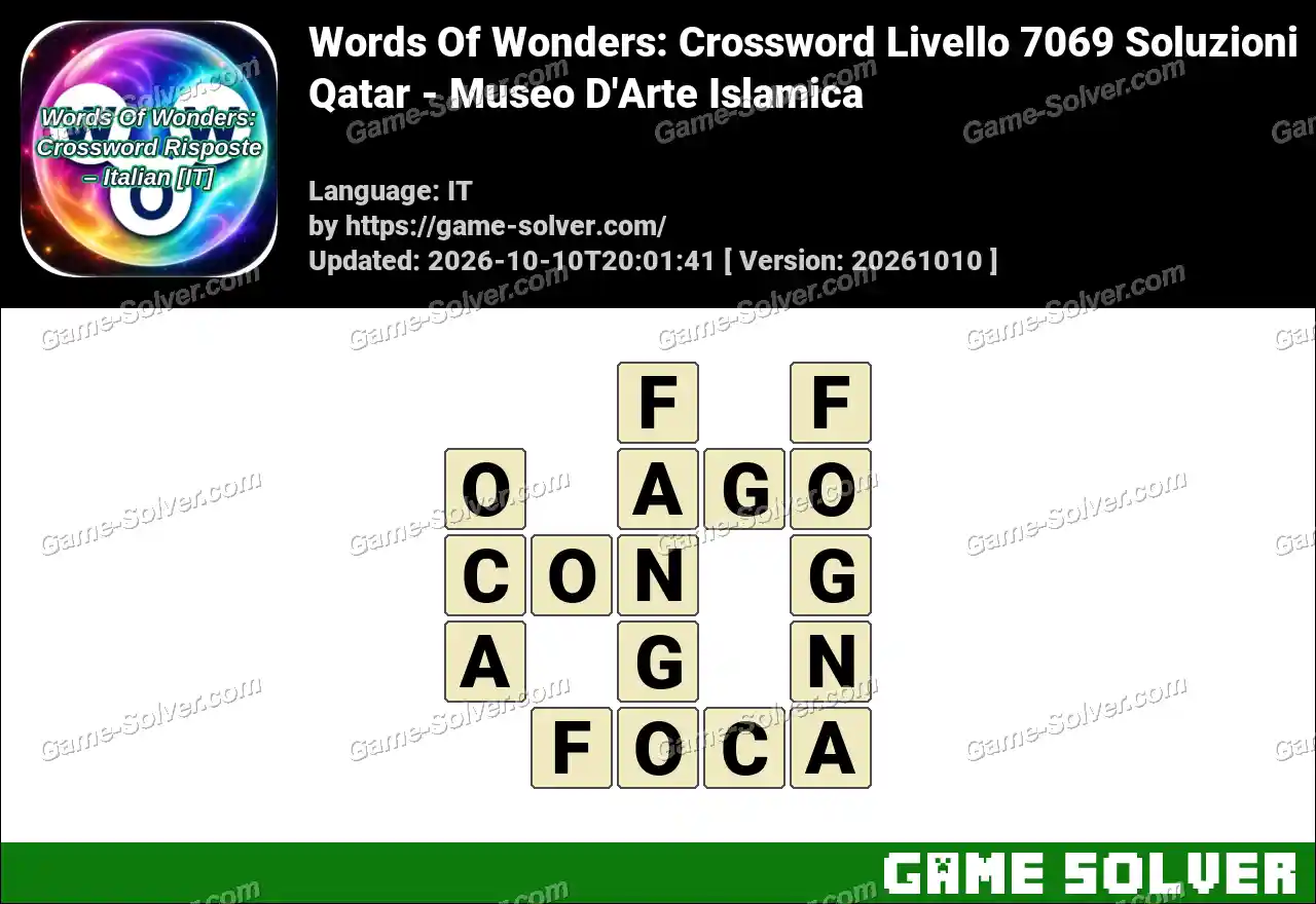 Words Of Wonders: Crossword Livello 7069 Soluzioni – Qatar – Museo D’Arte Islamica